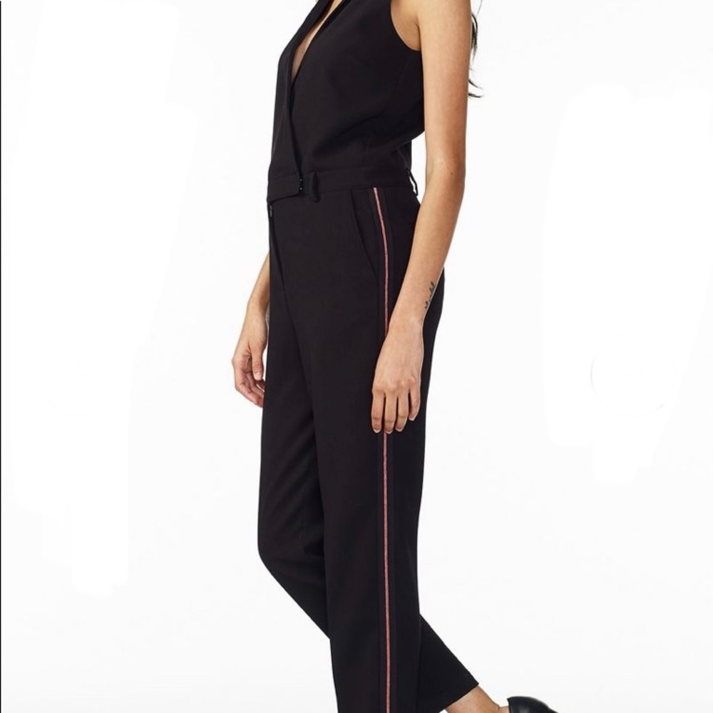 Armani Exchange Tuxedo Jumpsuit W/Side Stripe